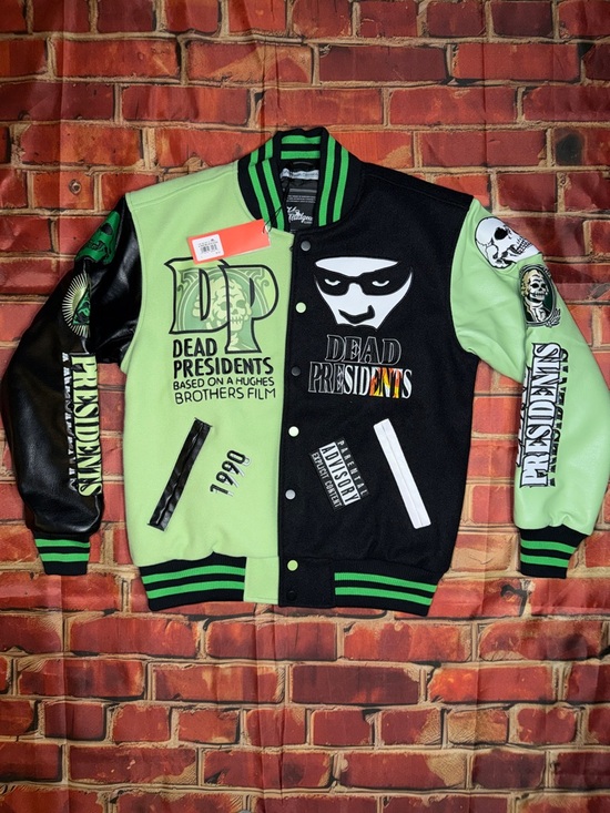 Other - Brand New Men’s Small Dead Presidents Varsity Jacket - Lime & Black